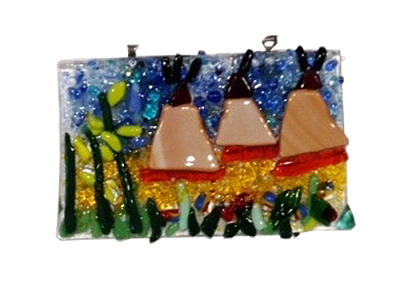 Teepee Scene- Fused Glass