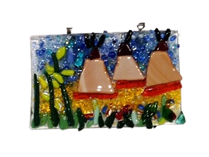 Teepee Scene- Fused Glass