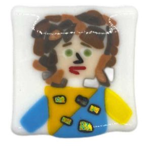 Self Portrait Coaster Fused Glass