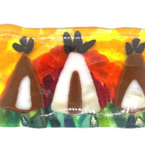 Teepee Scene Fused Glass