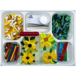 Van Gogh Inspired Sunflowers Fused Glass