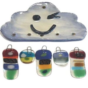 Windchimes Cloud with Glass Raindrops