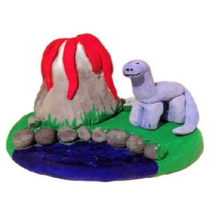 Dinosaur and Volcano