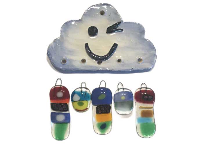 Windchime Cloud with Glass Drops